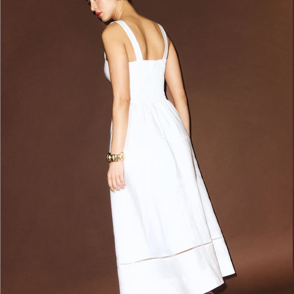 Reformation Everett Linen Dress White